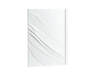 Abstract white design with flowing lines on a rectangular surface