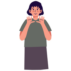 People Waving Character with Cartoon Design. Vector Illustration.