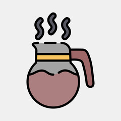 Icon coffee pot. Coffee shop elements. Icon in filled line style.