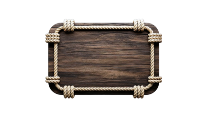 Rustic Wooden Sign with Rope Border