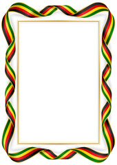 vertical frame and border with Zimbabwean flag