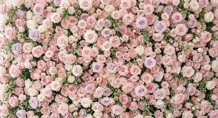 Stunning pink and white rose flower wall for decoration