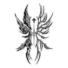 Gothic Neo Sigilism Tattoo Design Vector