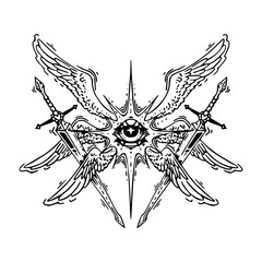 Gothic Neo Sigilism Tattoo Design Vector