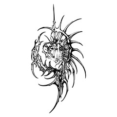 Gothic Neo Sigilism Tattoo Design Vector