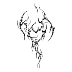 Gothic Neo Sigilism Tattoo Design Vector