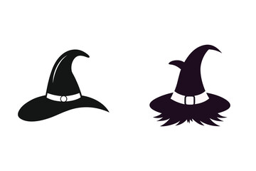 Haunted Witch Hat Silhouette Illustration Spooky Accessory Costume Design