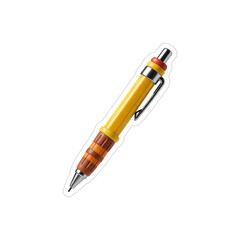 Yellow Pencil With Eraser, Clip, and Metal Tip On Transparent Background
