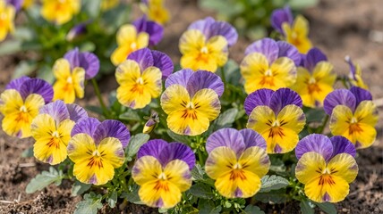 Naklejka premium purple and yellow tulips