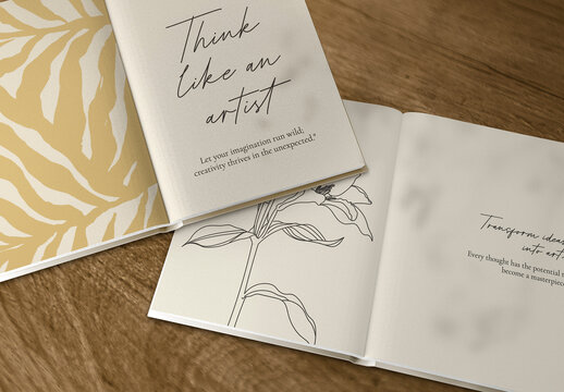 Artistic Journal Mockup With Inspirational Quotes PSD