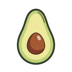 Half avocado with seed
