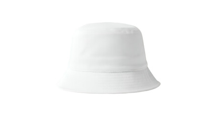 A solid white casual hat with a rounded crown and downward brim