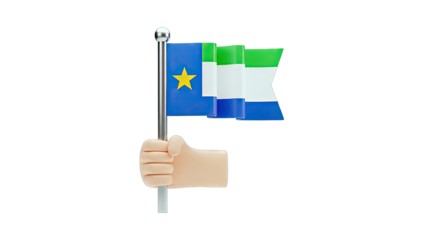 Cartoon hand holding Sierra Leone flag