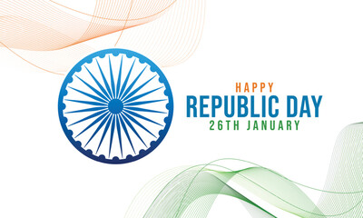 Happy Republic Day of India. Republic Day celebration background design. Vector illustration