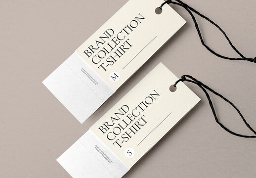 Elegant Clothing Tags Mockup With Strings PSD