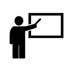 Person pointing at whiteboard
