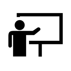 Person presenting at whiteboard