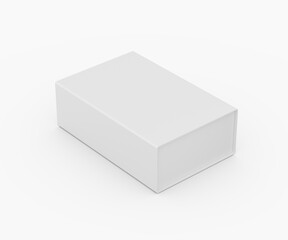 Blank white packaging box mockup isolated on white background for product. 3d illustration