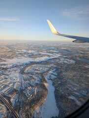 view from the plane in Christmas time 