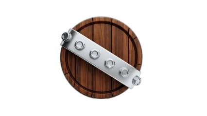 Wooden barrel top with metal reinforcement