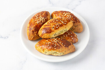 Turkish cuisine; Handmade Cheese Pastry (Turkish name; peynirli pogaca)