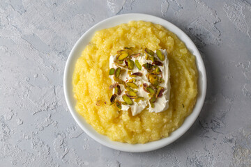 Turkish dessert; Cheese Helva Hosmerim