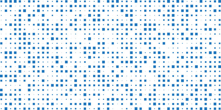Abstract blue pixel square pattern on white background for modern digital design Transparent PNG