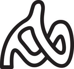 Abstract continuous black line knot or tangle icon