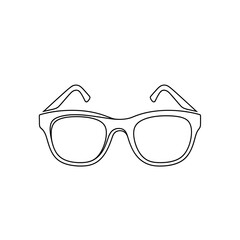 Minimalist Eyewear Outline Icon: Modern Glasses Symbol on White Background