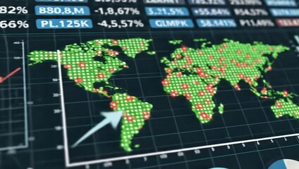 world map on digital background