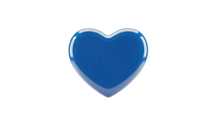 Glossy Blue Heart Shape