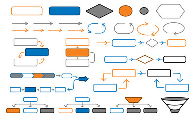 Process Flow Diagram Elements Set for Business and Workflow