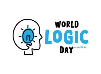 World Logic Day. January 14. Logic icon. White background.