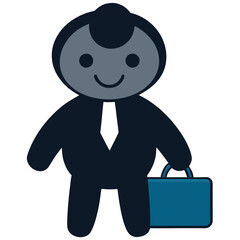 Business doll holding briefcase © Icon Set