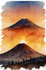 Sunrise illuminating the cinder cone summit