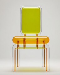 Transparent Modern Chair with Color Accents