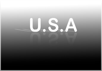 A stylish card design with bold U.S.A  lettering and shadow.