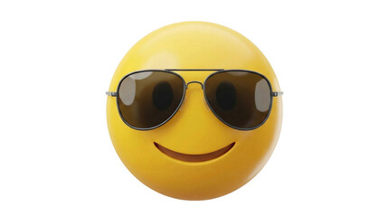 Smiley face emoji wearing sunglasses with a cheerful expression  