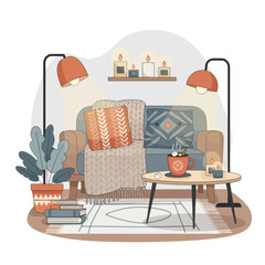 Cozy Living Room Interior with Comfortable Armchair