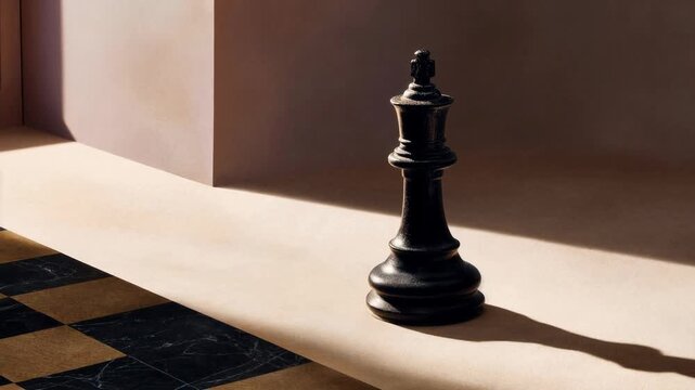 King chess piece in sculptural light suggests strategy, focus and decisive leadership&mdash;a refined visual for business planning, competition, decision making and winning mindset concepts.