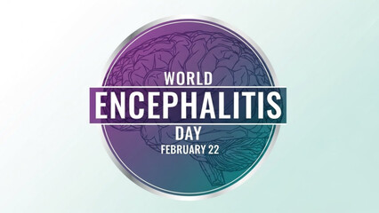 A vector graphic illustration for World Encephalitis Day on February 22, featuring a brain design
