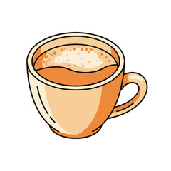 Hot Coffee Cup with Creamy Foam Illustration