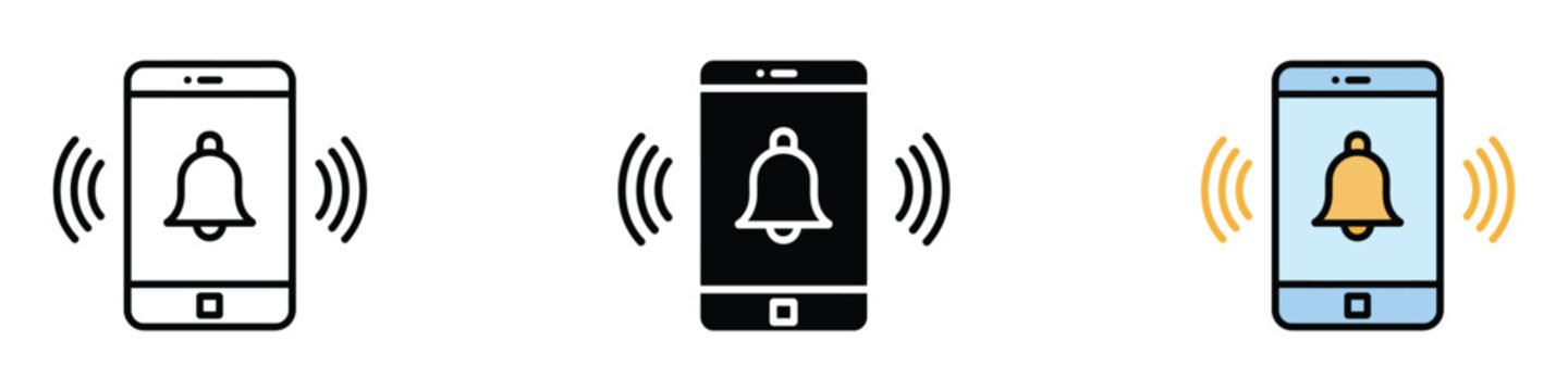 Mobile alarm icon vector. Mobile phone ringing symbol. vector illustration.