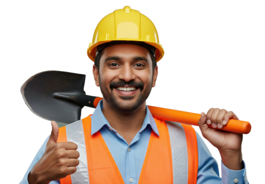 young indian construction engineer standing confidently - Powered by Adobe