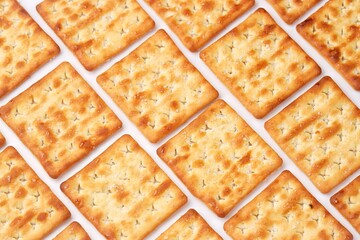 Delicious square thin crispy crackers