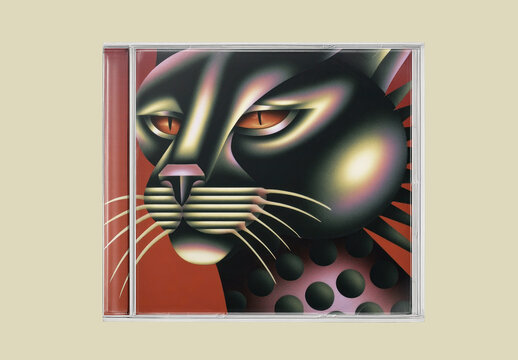 Abstract Panther CD Cover Mockup PSD
