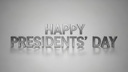 A grayscale image displaying the text happy presidents day