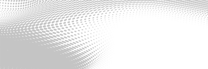 Halftone gradient. Dotted gradient, smooth dots spraying and halftones dot background seamless horizontal geometric pattern vector template set.