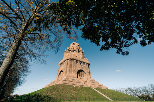 Panoramic view of the Monument to the Battle of the Nations in Leipzig, Saxony, Germany
