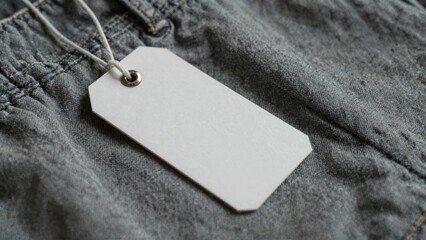 Blank tag on denim jeans